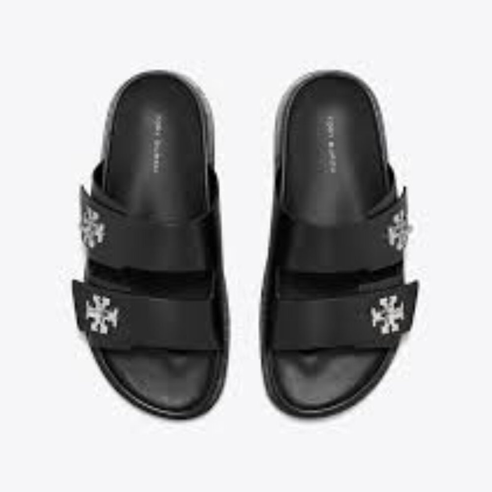 NIB Tory Burch  Turnlock Sport Slide  Perfect Black